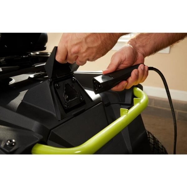 RYOBI 38 in. 100Ah Battery Electric Rear Engine Riding Lawn Mower and Bagging Kit - Image 4