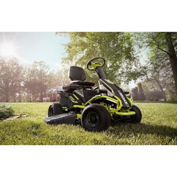 RYOBI 38 in. 100Ah Battery Electric Rear Engine Riding Lawn Mower and Bagging Kit - Image 2