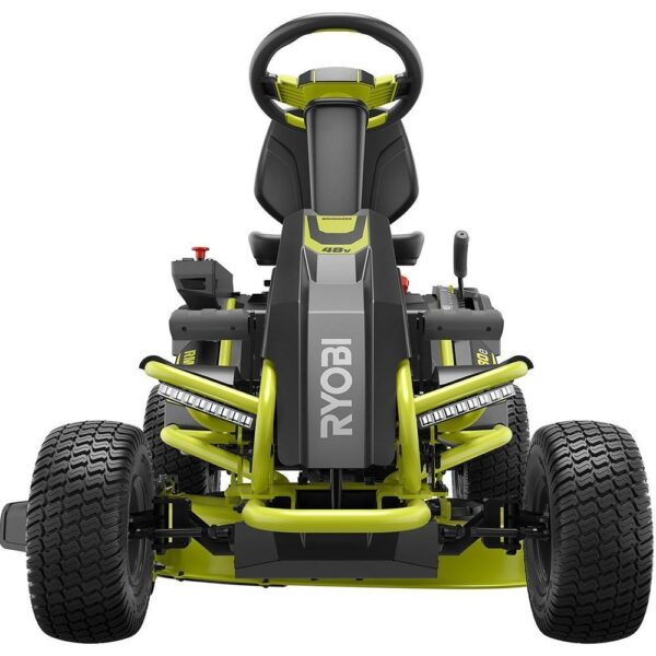 RYOBI 38 in. 100Ah Battery Electric Rear Engine Riding Lawn Mower and Bagging Kit - Image 8